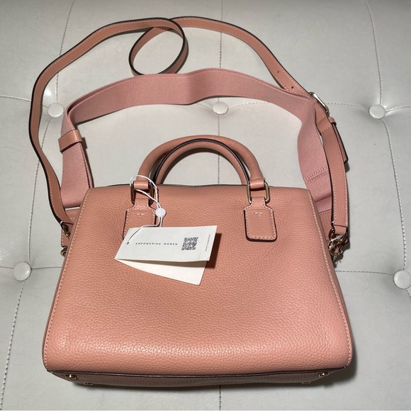 Tory Burch Thea Mini Web Satchel Pink Moon - Picture 12 of 17